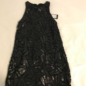 Black sequins mini cocktail dress